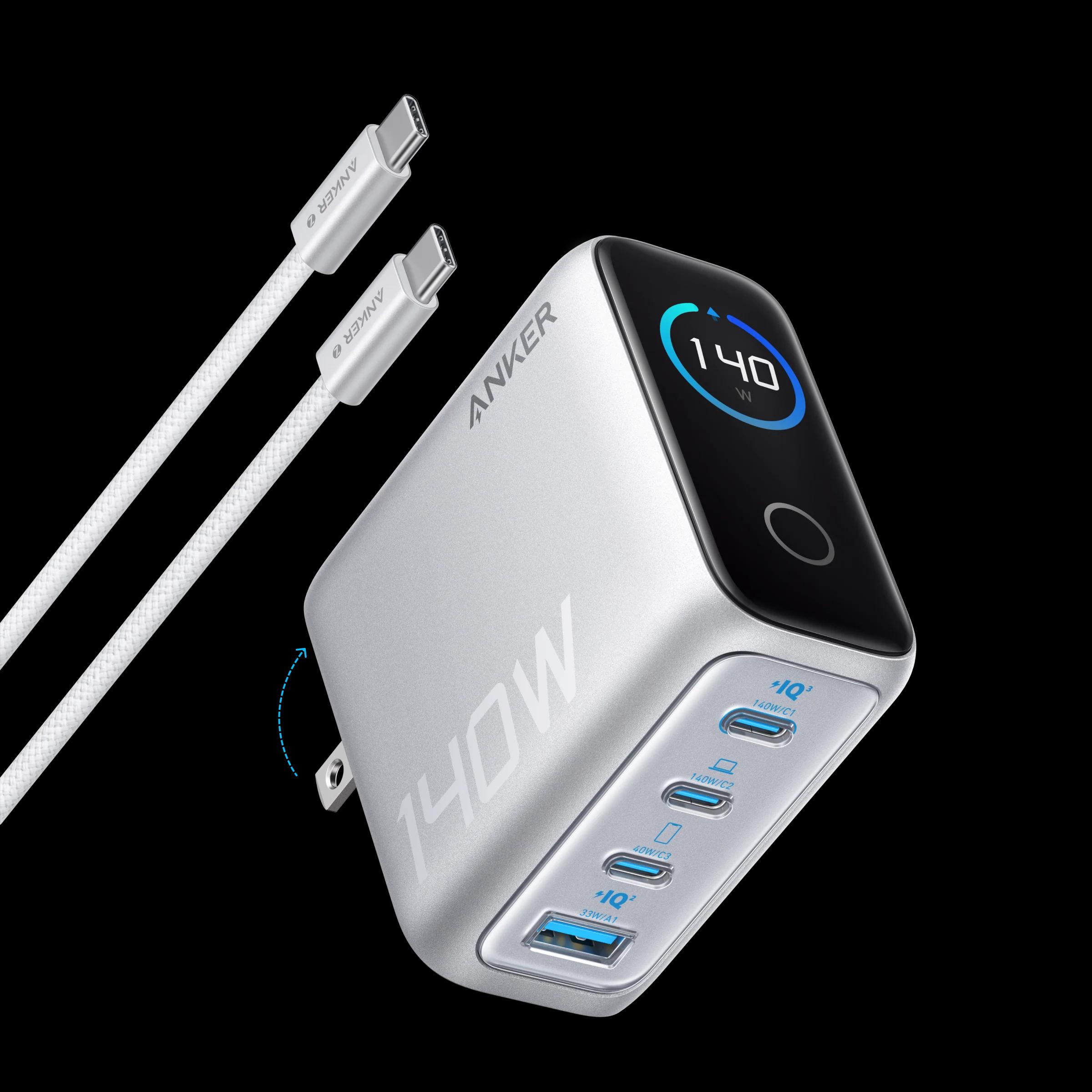 Anker Zolo - Anker Zolo Charger (140W, 4-Port, PD 3.1) with USB-C