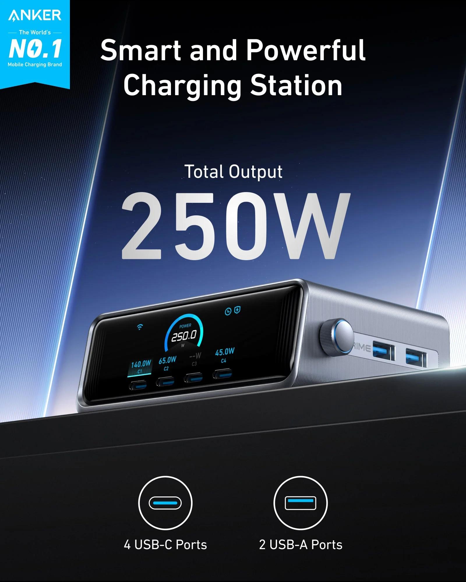 Anker Prime Charger Pro+ (250W, 6 Ports, GaNPrime) - 2